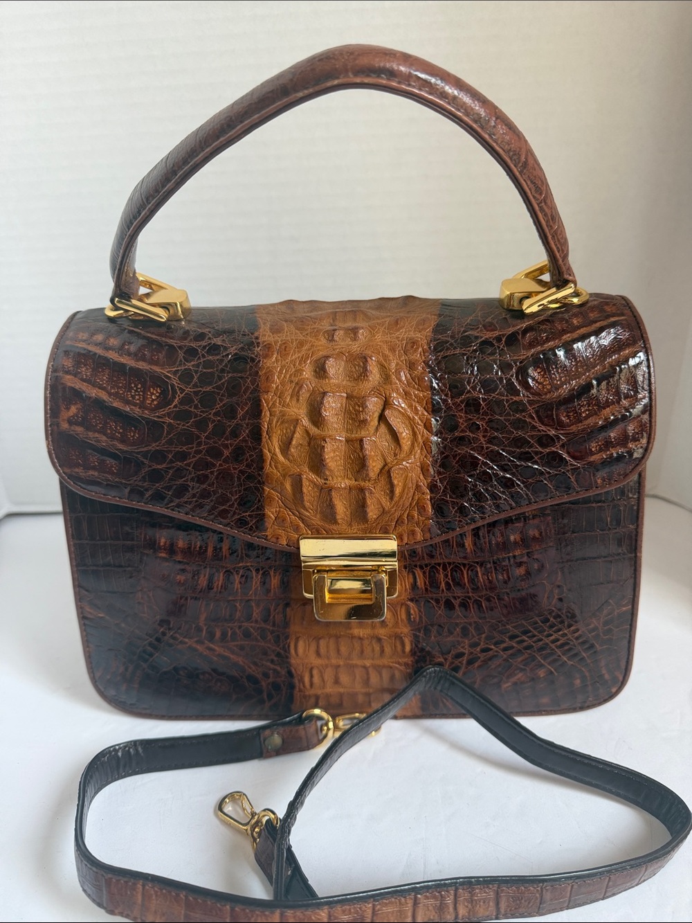 Crocodile sling 2 way crossbody